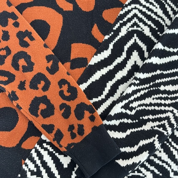 IMAN zebra and leopard print asymmetrical sweater - Picture 2 of 3